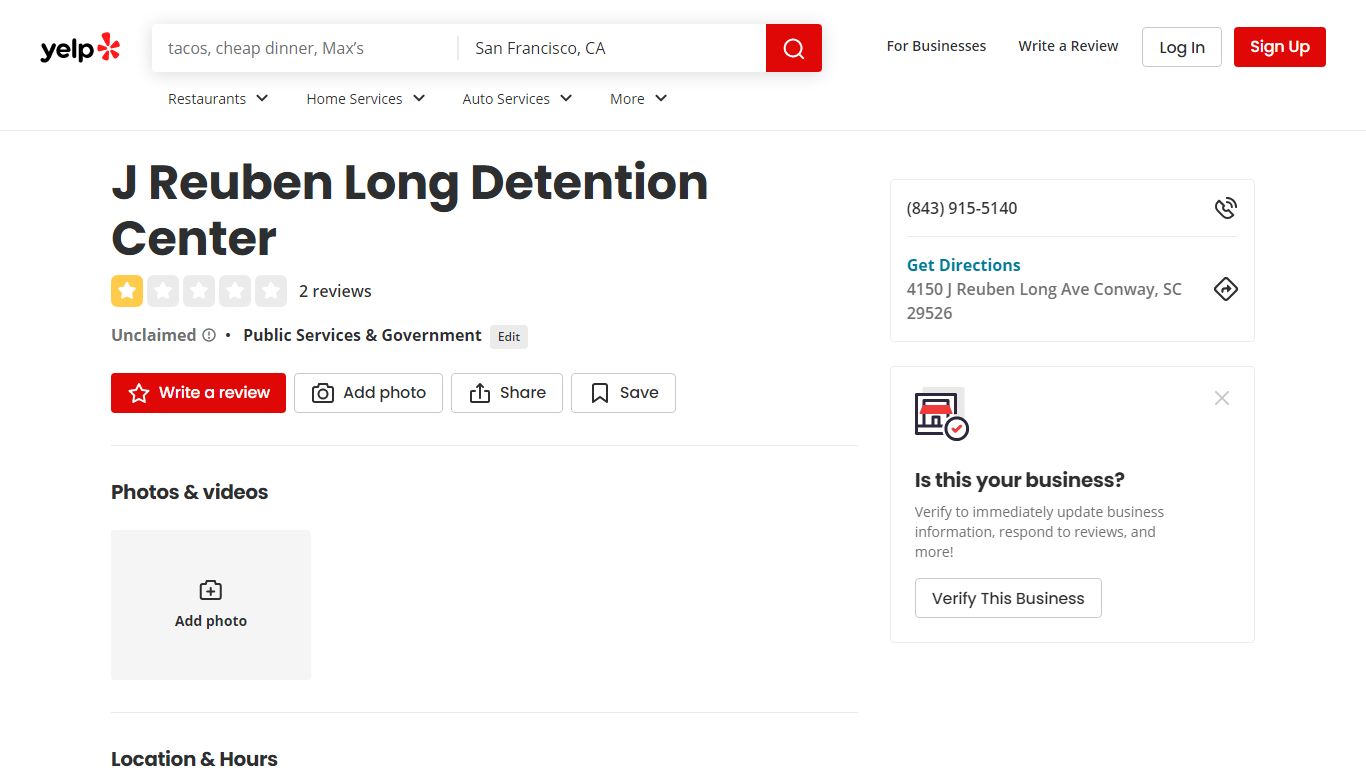 J REUBEN LONG DETENTION CENTER - Public Services & Government - 4150 J ...